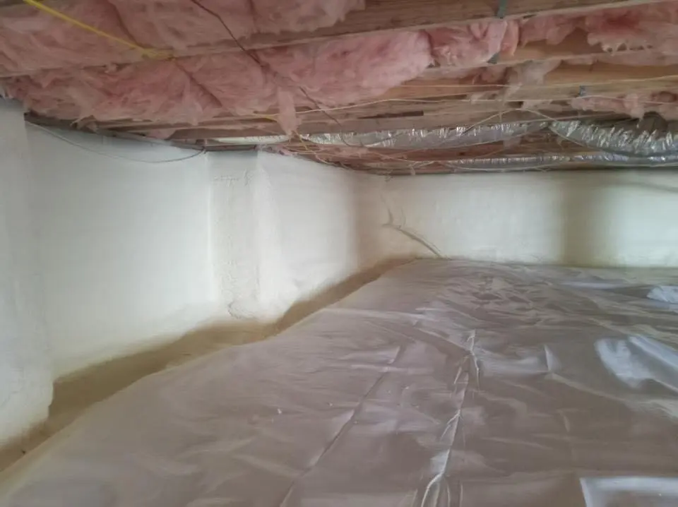 Crawl space encapsulation with closed-cell spray foam for Attic Insulation in Canutillo